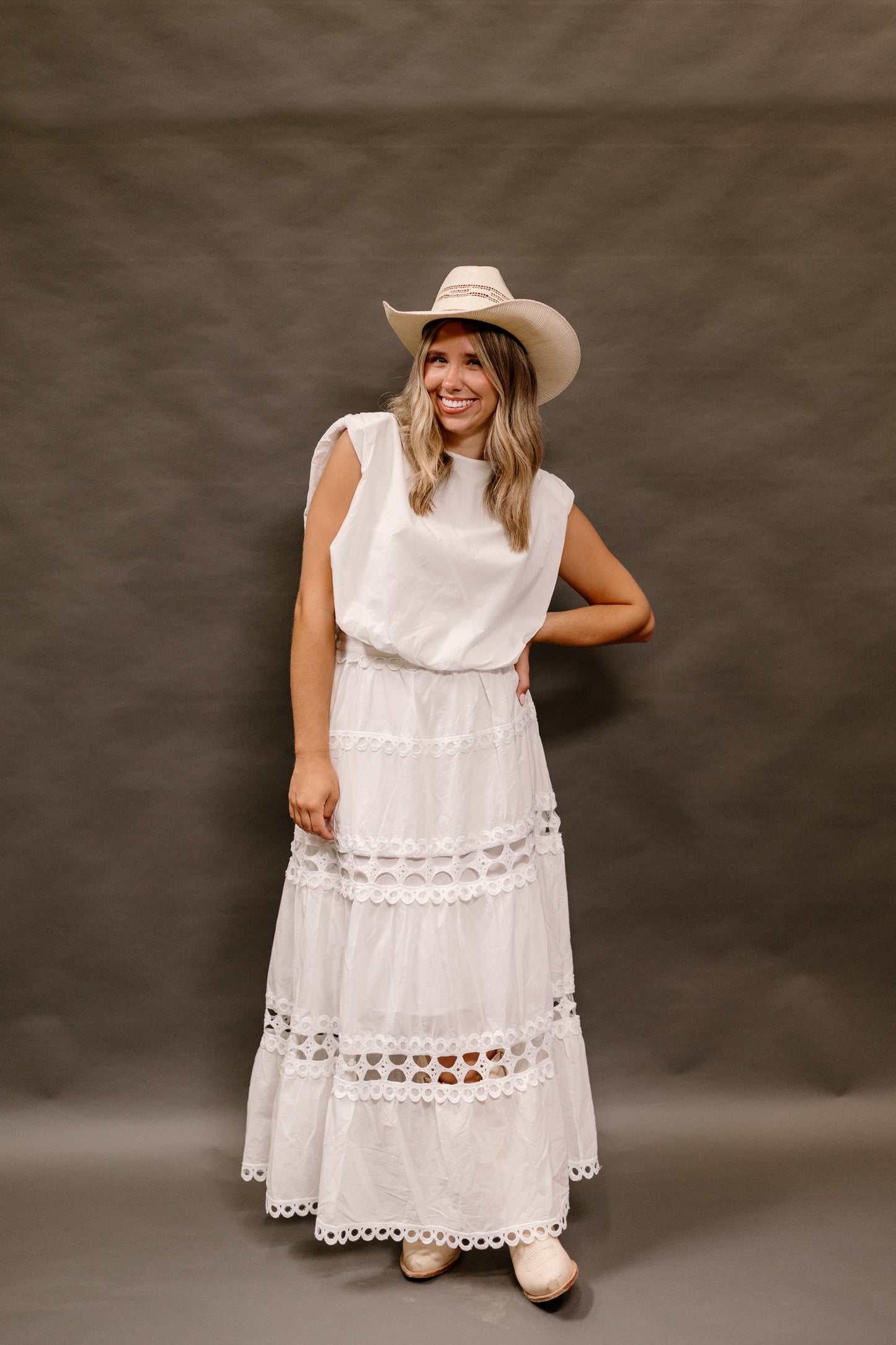 White Maxi Skirt Set