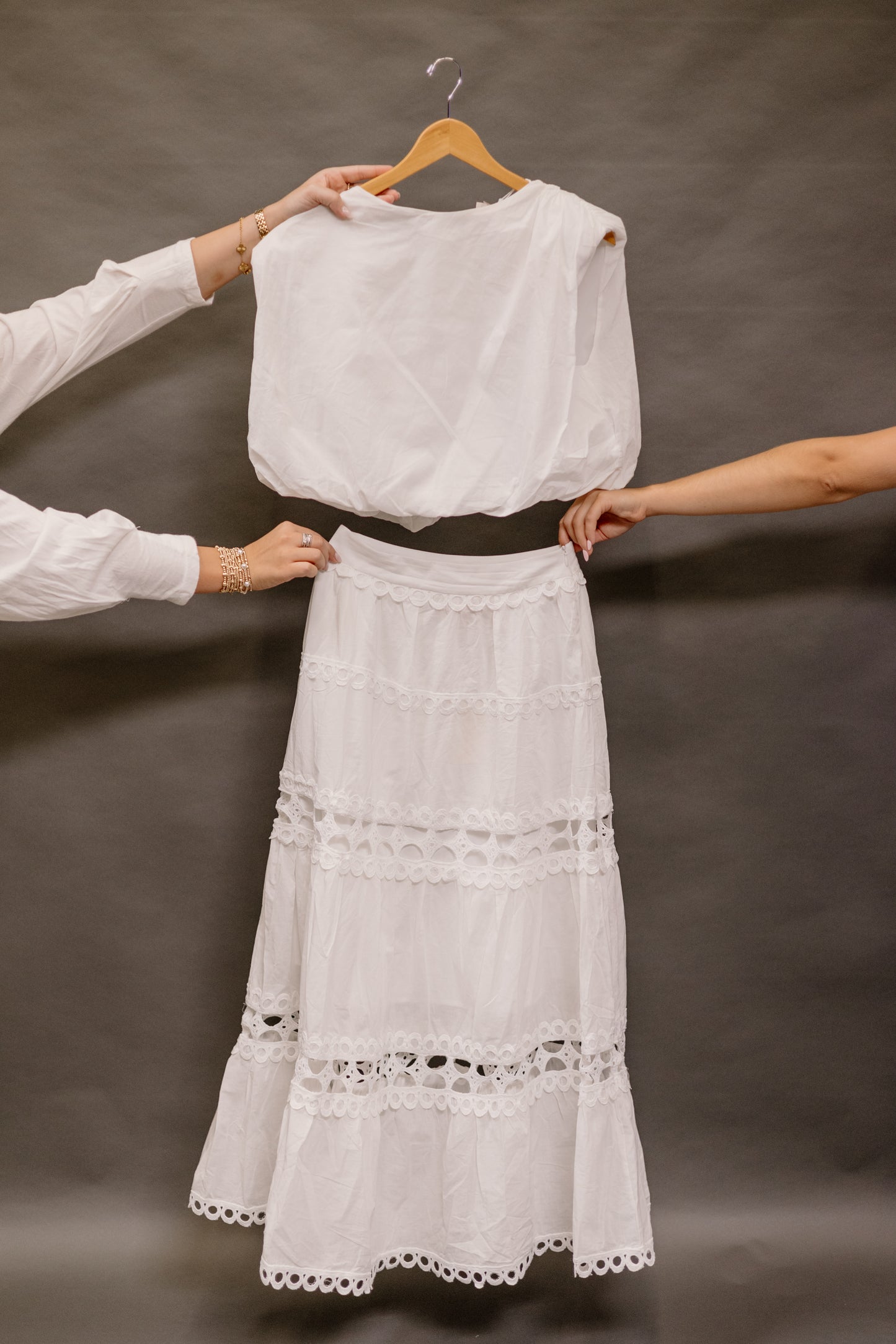 White Maxi Skirt Set