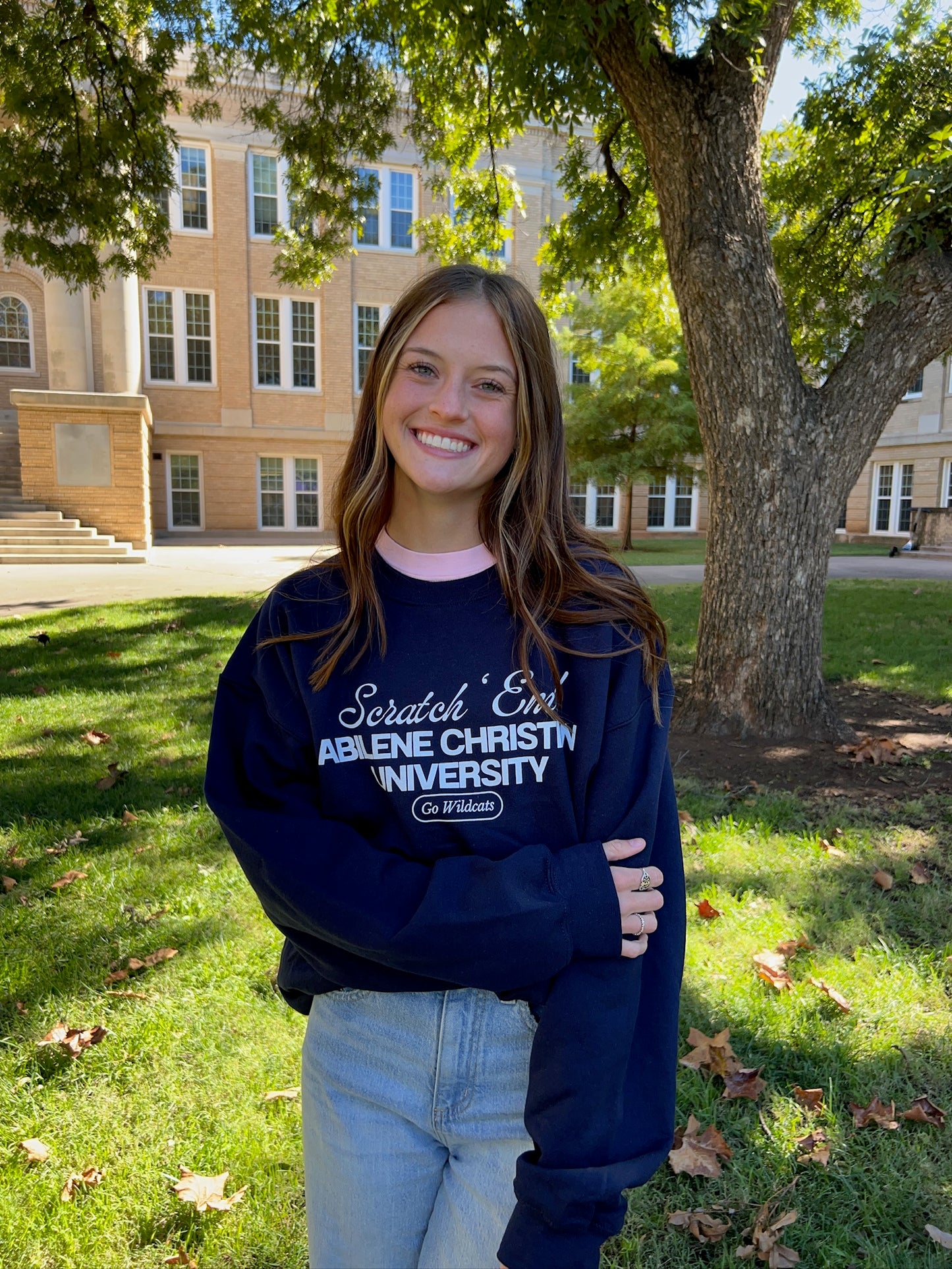 Scratch 'Em! Navy and White Crewneck