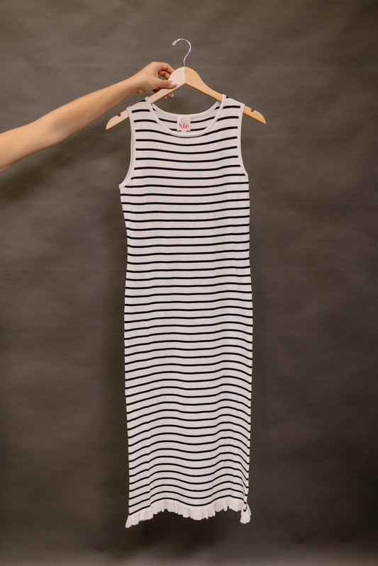 Striped Black & White Dress